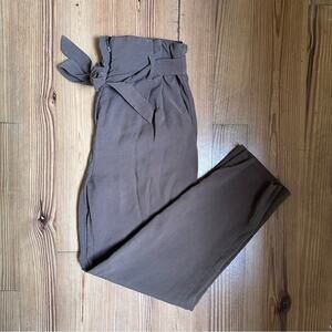 H&M brown high waist tie belt trouser pant SIZE 2